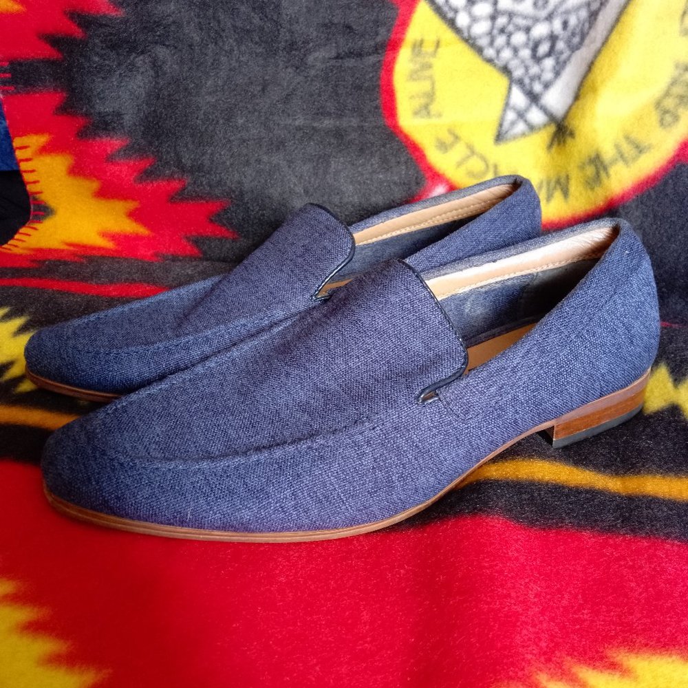 La Milano, Patina Collection, Toile Loafer in Navy Blue, 9.5 US